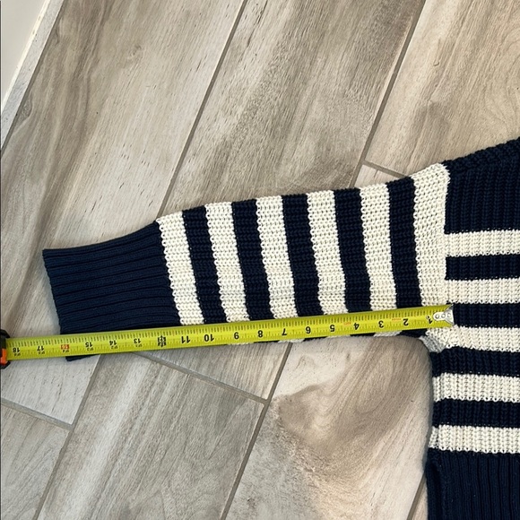 Madewell Blue and White Turtleneck Sweater Striped Design - Picture 11 of 11